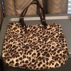 Large Michael Kors animal print canvas purse